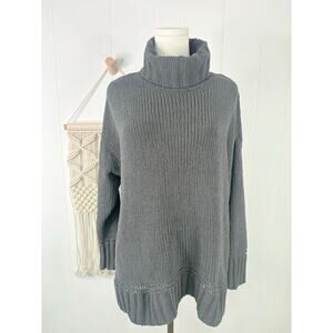 Aerie Gray Sunset Chenille Oversized Turtleneck Sweater XS